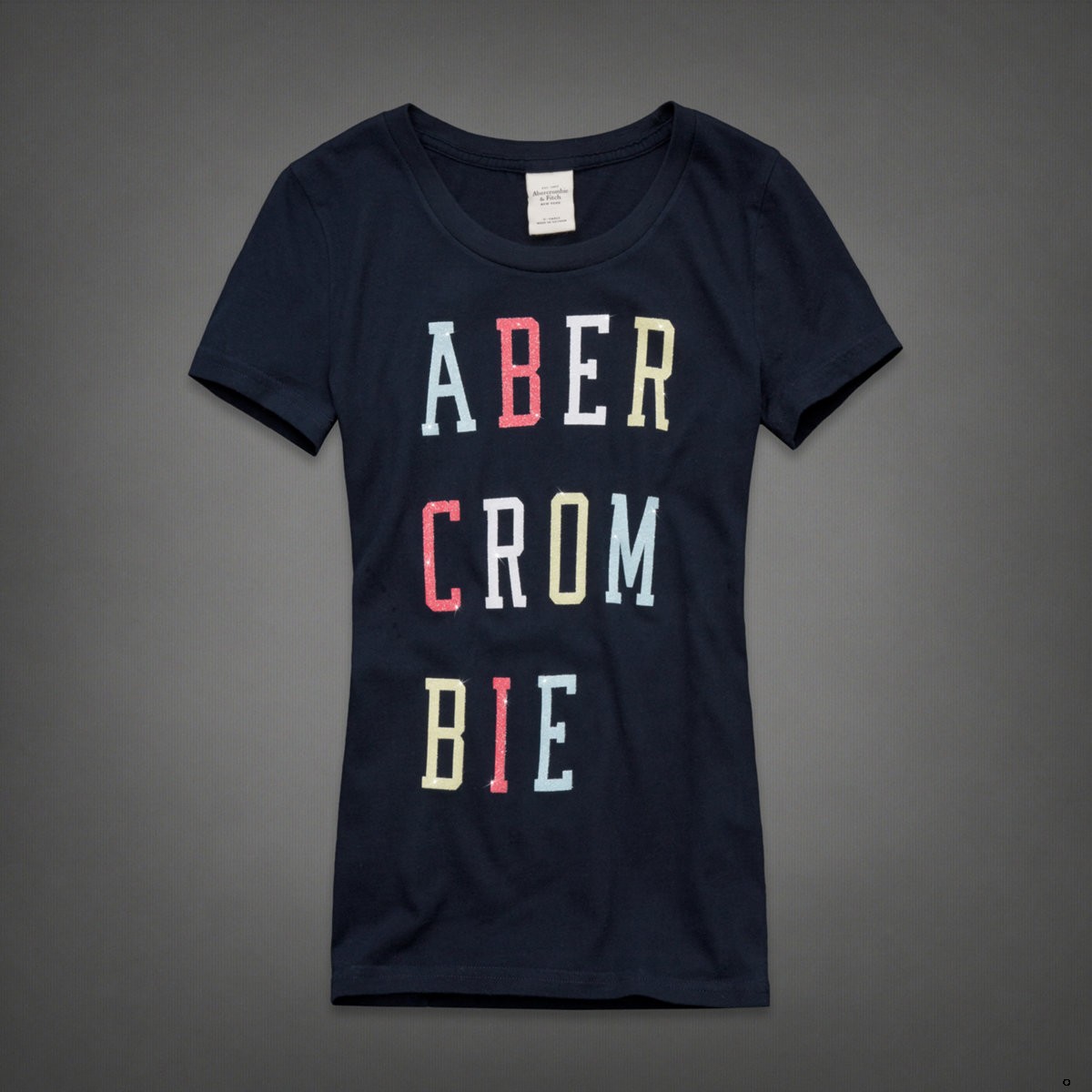 Abercrombie Fitch Mujeres De Cuello Redondo Corto Remera AF8243